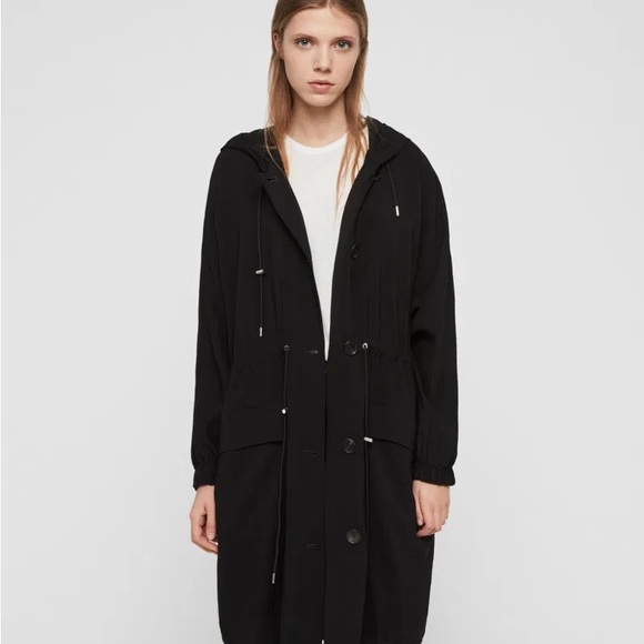 ALL SAINTS Bay Parka, Black, Size Small. Brand new, never worn, with tags on! - Picture 4 of 7